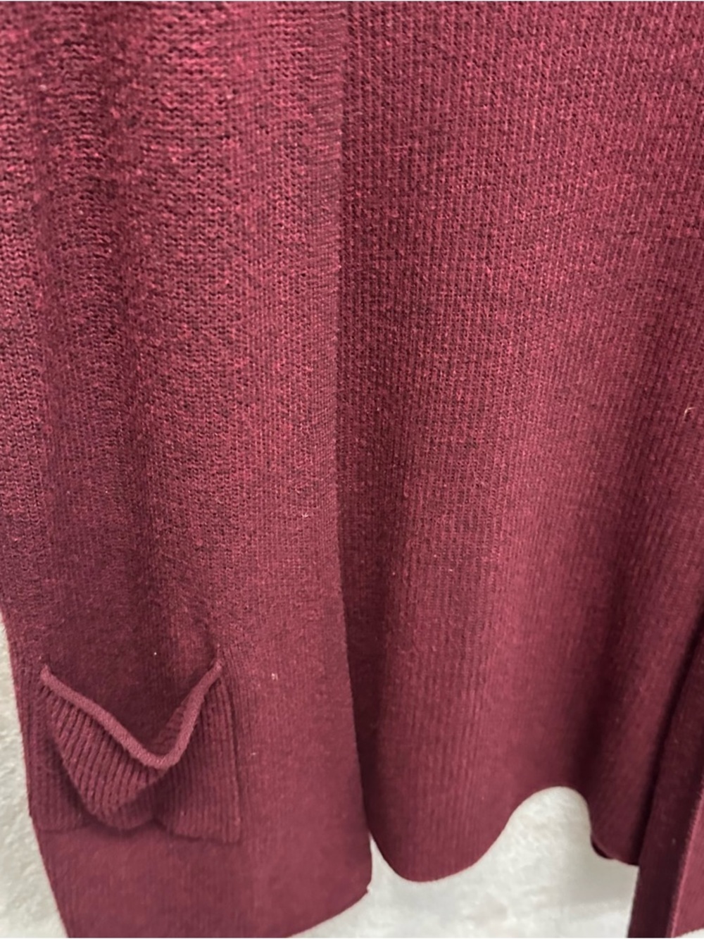 T Tahari women’s long line cardigan sweater open front wine red medium casual - Picture 5 of 8